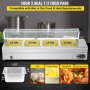 VEVOR Commercial Food Warmer, 4 x 1/2 Pans, 44 Qt Electric Bain Marie with 6" Deep Pans, Stainless Steel Steam Table with Tempered Glass Shield, 1500W Countertop Buffet Warmer with Lids & Ladles, 110V
