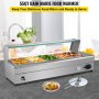 VEVOR 110V Bain Marie Food Warmer 5 Pan x 1/2 GN, Food Grade Stainelss Steel Commercial Food Steam Table 6-Inch Deep, 1500W Electric Countertop Food Warmer 55 Quart with Tempered Glass Shield
