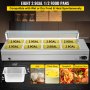 VEVOR 110V Bain Marie Food Warmer 8 Pan x 1/2 GN,Food Grade Stainelss Steel Commercial Food Steam Table 6-Inch Deep, 1500W Electric Countertop Food Warmer 88 Quart with Tempered Glass Shield