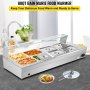 VEVOR 8-Pan Bain Marie Food Warmer 6-Inch Deep, 110V Food Grade Stainelss Steel Commercial Food Steam Table, 1500W Electric Countertop Food Warmer 88 Quart with Tempered Glass Shield