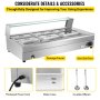 Vevor Electrical Bain Marie 9*1/3 Pan Catering Serving Food Warmer Display Well