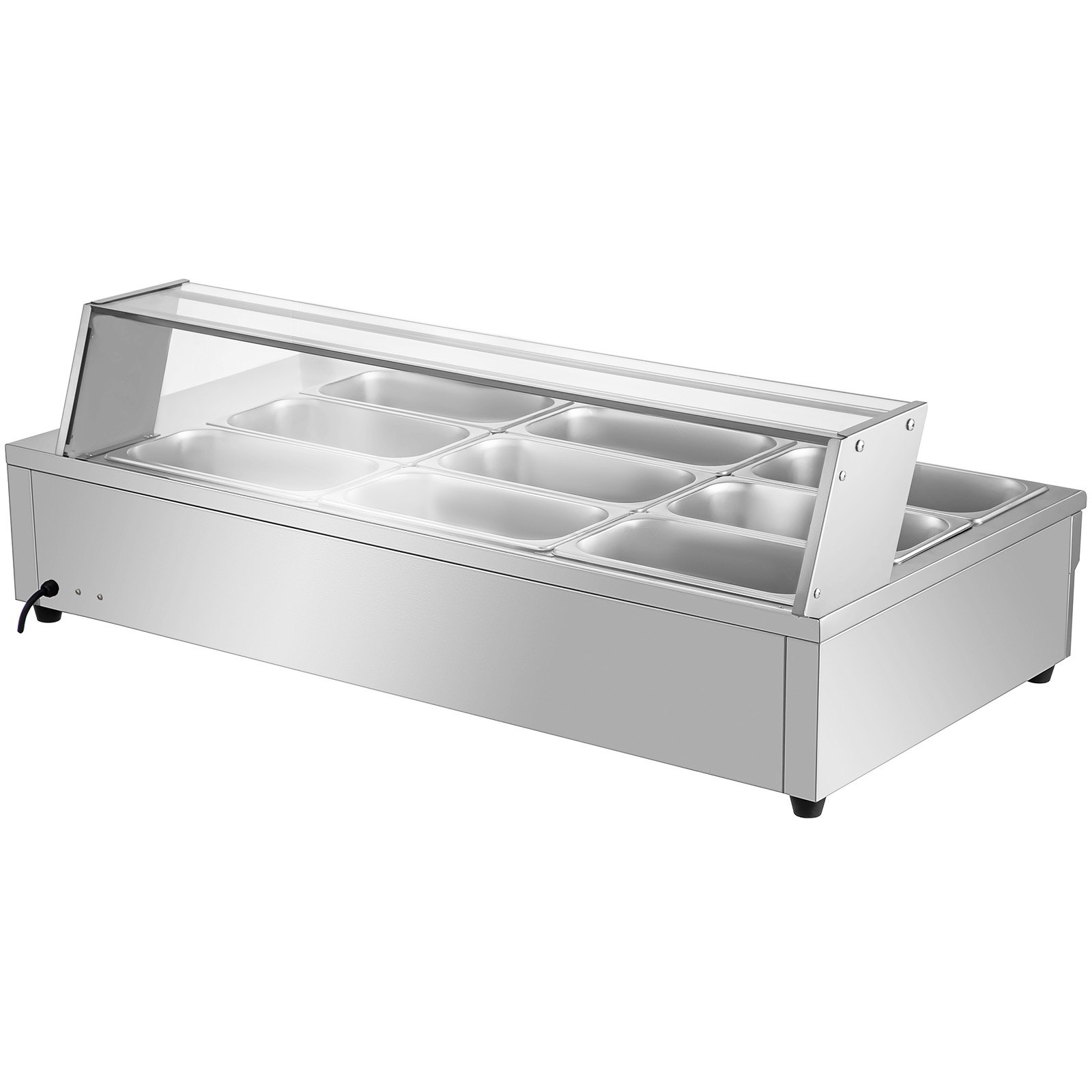VEVOR Bain Marie 9 x 1/3GN Commercial Electric Food Warmer 15cm-Deep Buffet