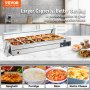 VEVOR 10-Pan Commercial Food Warmer, 10 x 12QT Electric Steam Table with Tempered Glass Cover, 1800W Countertop Stainless Steel Buffet Bain Marie 86-185°F Temp Control for Catering, Restaurant, Silver