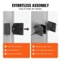 VEVOR Glass Clamp 40 PCS Square Railing Bracket for 0.31"-0.47" (0.8-1.2cm) Glass Black