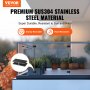 VEVOR Glass Clamp, 4 PCS Rectangle Glass Railing Bracket for 0.31 "-0.47 " Tempered Glass, 304 Stainless Steel Glass Mounting Clamp, 0.2” Thick Glass Shelf Bracket for Balcony, Garden, Pool, Stair
