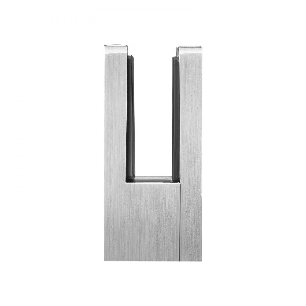VEVOR Glass Clamp, 4 PCS Square Glass Railing Bracket for 0.31 "-0.47 " Tempered Glass, 304 Stainless Steel Glass Mounting Clamp, Glass Shelf Bracket for Balcony, Garden, Pool, Stair, Silver