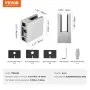 VEVOR Glass Clamp, 4 PCS Square Glass Railing Bracket for 0.31 "-0.47 " Tempered Glass, 304 Stainless Steel Glass Mounting Clamp, Glass Shelf Bracket for Balcony, Garden, Pool, Stair, Silver