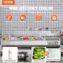 VEVOR refrigerated condiment prep station with fresh ingredients, fast cooling, low noise, and energy efficiency.