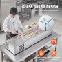 VEVOR Stolní chlazená stanice na přípravu pizzy na salát 155 W Glass Guard CE