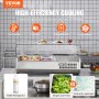 VEVOR Countertop Refrigerated Salad Pizza Prep Station 140 W Glass Guard CE
