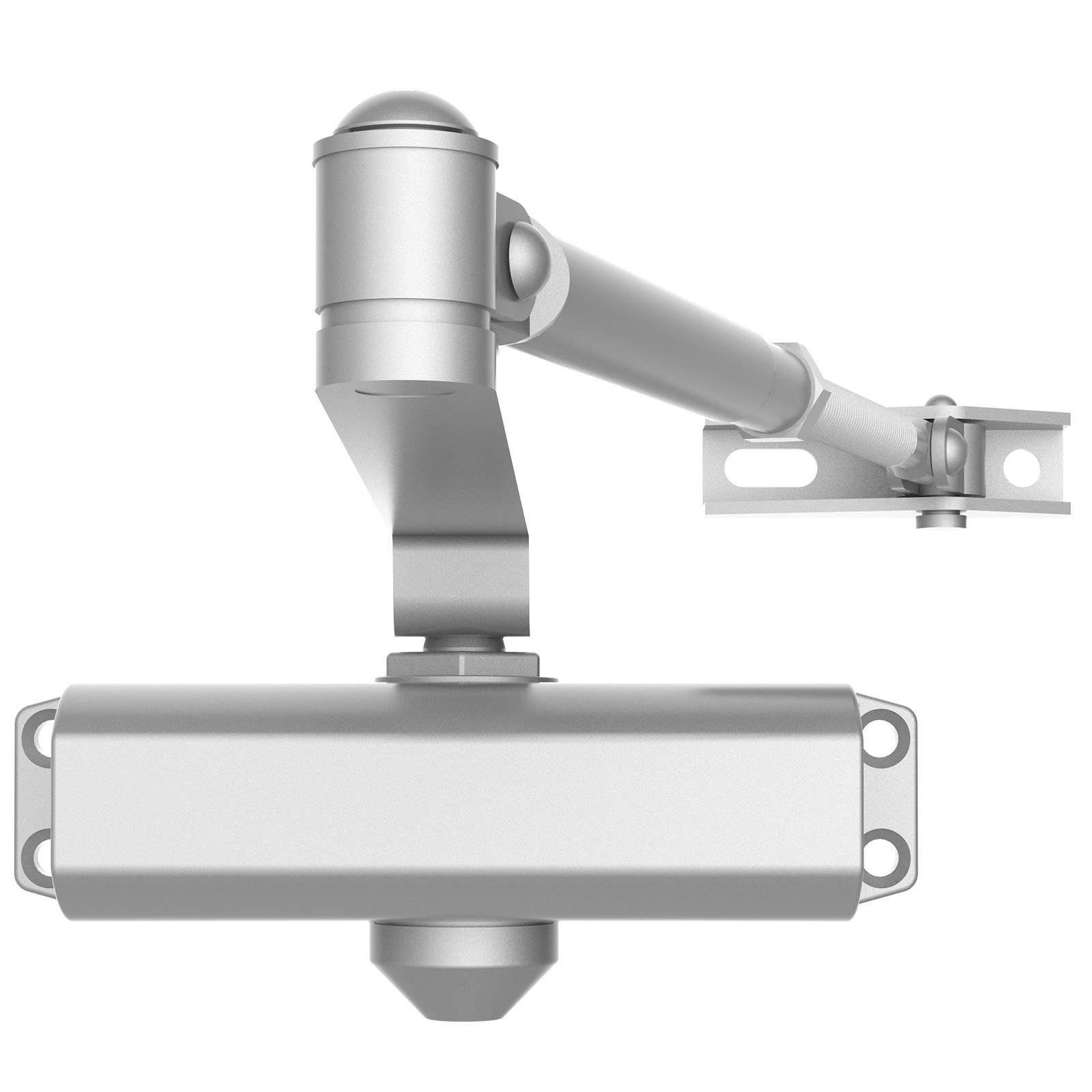 VEVOR Door Closer, Automatic Door Closer Commercial or Residential Use for Door Weights 100 Lbs, Adjustable Size Hydraulic Buffer Door Closers Heavy Duty Cast Aluminum Body, Easy Install, Silver