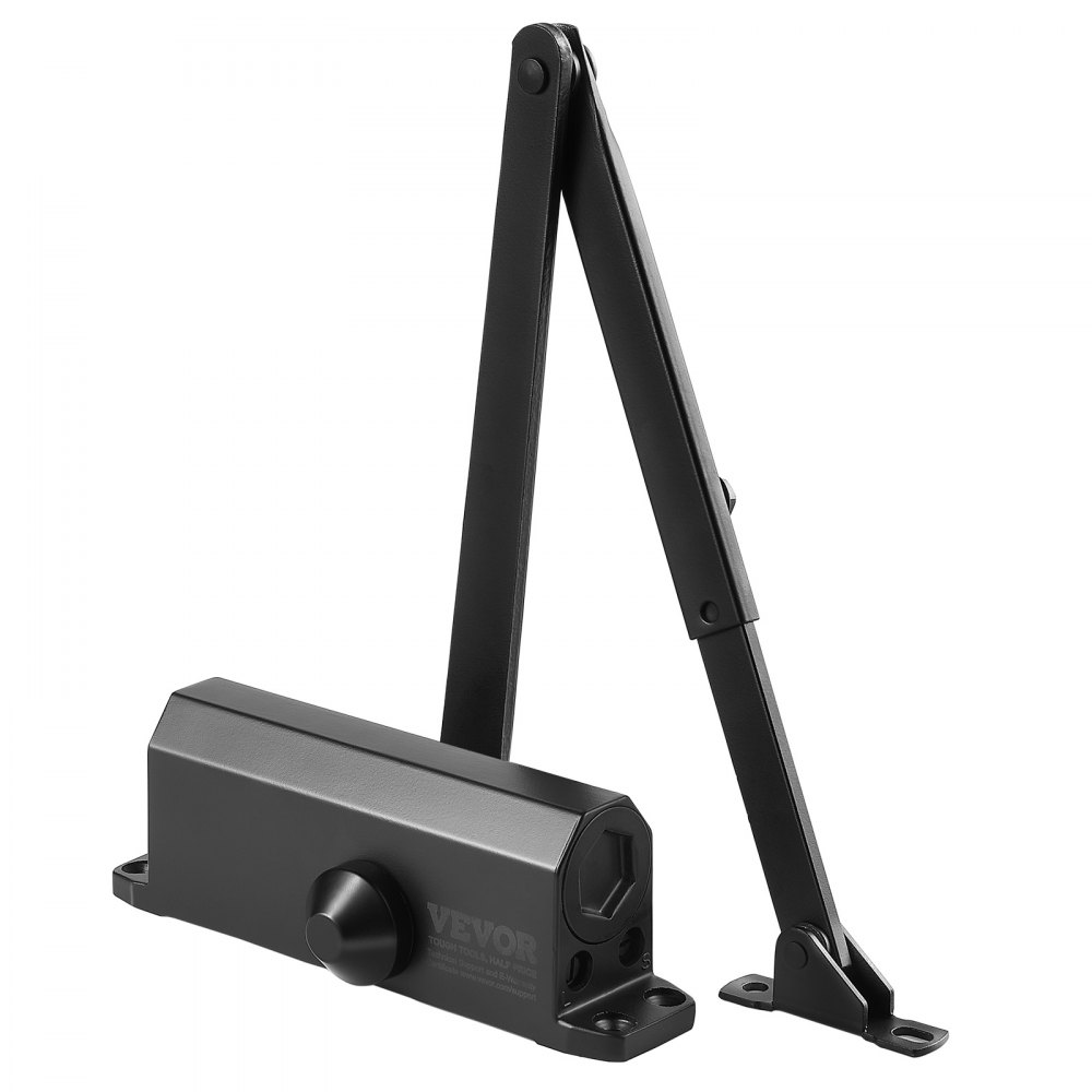 VEVOR Door Closer, Automatic Door Closer Commercial or Residential Use for Door Weights 68 kg, Adjustable Size Hydraulic Buffer Door Closers Heavy Duty Cast Aluminum Body, Easy Install, Black