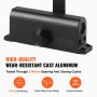 VEVOR Door Closer, Automatic Door Closer Commercial or Residential Use for Door Weights 85 kg, Adjustable Size Hydraulic Buffer Door Closers Heavy Duty Cast Aluminum Body, Easy Install, Black