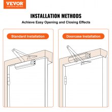 VEVOR Door Closer, Automatic Door Closer Commercial or Residential Use for Door Weights 85 kg, Adjustable Size Hydraulic Buffer Door Closers Heavy Duty Cast Aluminum Body, Easy Install, Silver