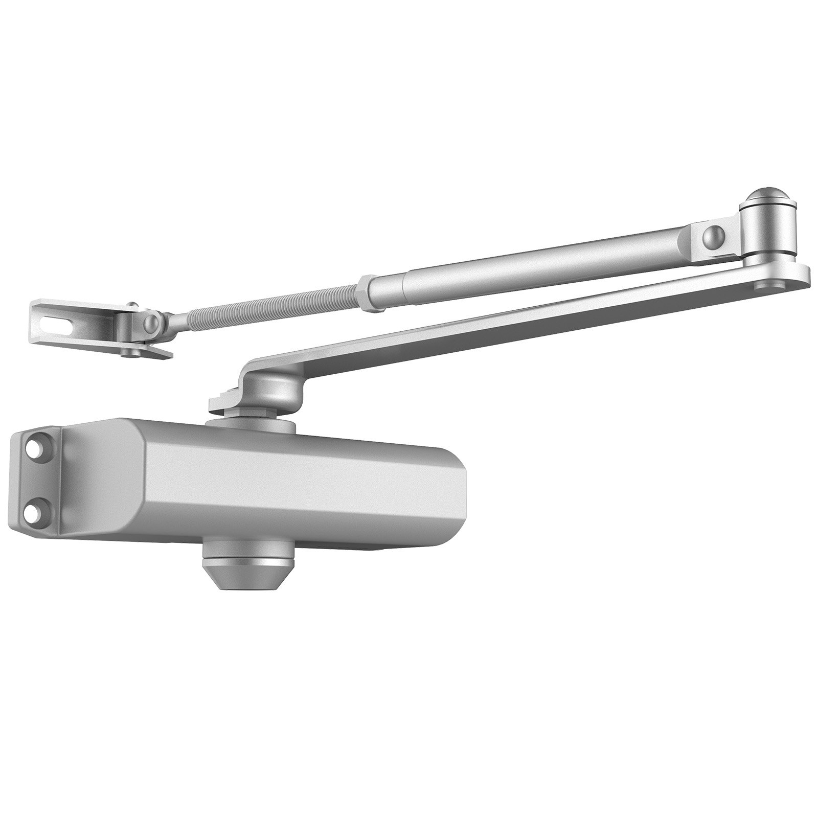 VEVOR Door Closer, Automatic Door Closer Commercial or Residential Use for Door Weights 85 kg, Adjustable Size Hydraulic Buffer Door Closers Heavy Duty Cast Aluminum Body, Easy Install, Silver