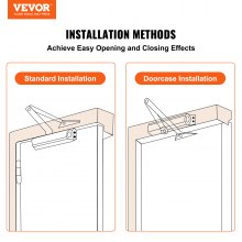 VEVOR Door Closer, Automatic Door Closer Commercial or Residential Use for Door Weights 150 kg, Adjustable Size Hydraulic Buffer Door Closers Heavy Duty Cast Aluminum Body, Easy Install, Silver