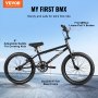 VEVOR 20-Inch BMX Bike Freestyle Bike Men Kids BMX Bicycle Hi-Ten Steel Frame