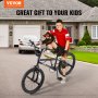 VEVOR 20-Inch BMX Bike Freestyle Bike Men Kids BMX Bicycle Hi-Ten Steel Frame