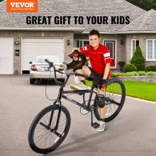 VEVOR 24-Inch BMX Bike Freestyle Bike Men Kids BMX Bicycle Hi-Ten Steel Frame