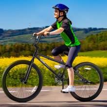 VEVOR Bicicletă BMX de 24 inchi Bicicletă Freestyle Bărbați Copii Bicicletă BMX Hi-Ten Cadru de oțel