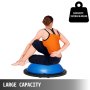 23" Gym Half Balance Ball Yoga Pilates Fitness Wobble Board Exercise W/ Pump