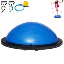 23" Gym Half Balance Ball Yoga Pilates Fitness Wobble Board Exercise W/ Pump