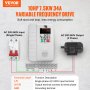 VEVOR VFD 10HP, 7.5KW, 34A, 1 Phase 220V-240V Input to 3 Phase 220V-240V Output Variable Frequency Drive, 0-400Hz VFD for AC Motor Speed Control