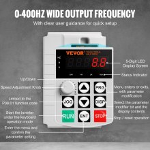 VEVOR VFD 7.5KW, 34A, 10HP Variable Frequency Drive for 3-Phase Motor Speed Control