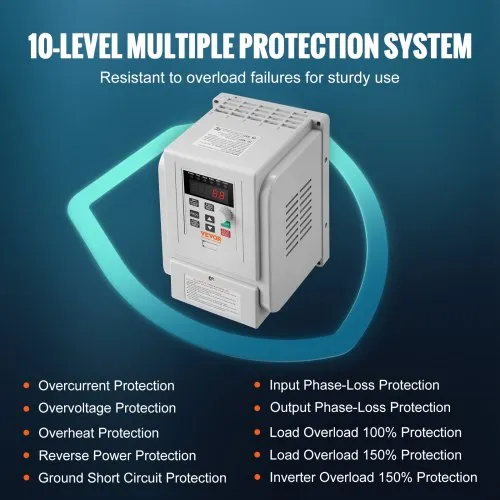 thumbnail image 2 of FULINN 2.2kW / 3HP Variable Frequency Drive – 10A 240V AC Single Phase Inverter VSD 2 of 6