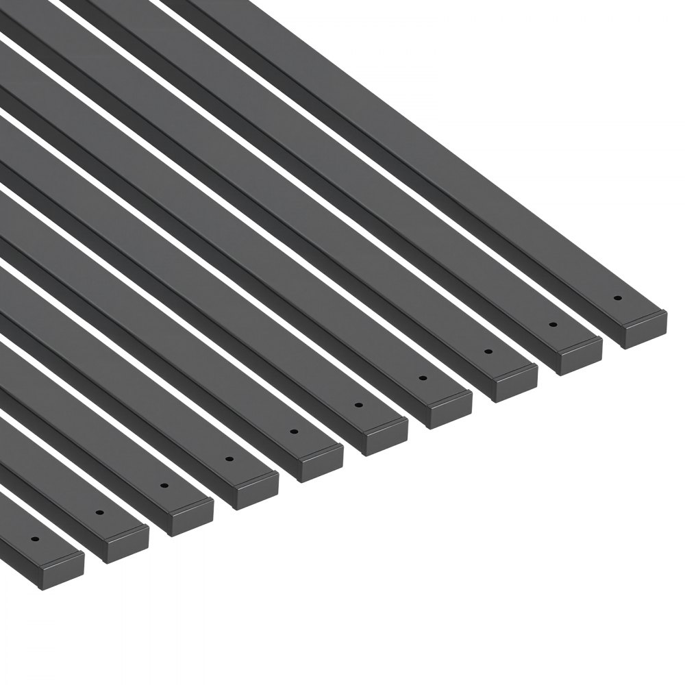 VEVOR 61 Pack Deck Balusters, 91.5 cm Galvanized Steel Railing Spindles, Hollow Rectangle Metal Decking Stair Balusters with Pre-Drilled Hole, End Caps, Screws, for Deck, Porch & Stair Railing, Black