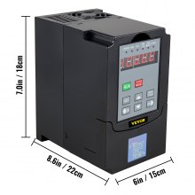 VEVOR Variable Frequency Drive 5.5KW VFD Drive 220V Variable Frequency Drive Inverter Saving-frequency Automatically Function with 1 Or 3 Phase Input And 3 Phase Output for Spindle Motor Speed Control
