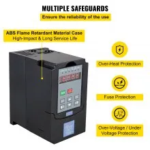 VEVOR Control CNC VFD 220V 5.5 KW 7HP Variable Frequency Drive 36A CNC Motor Drive Controller Inverter Converter 400 Hz 1 or 3 Phase Input 3 Phase Output for Spindle Motor Speed Control