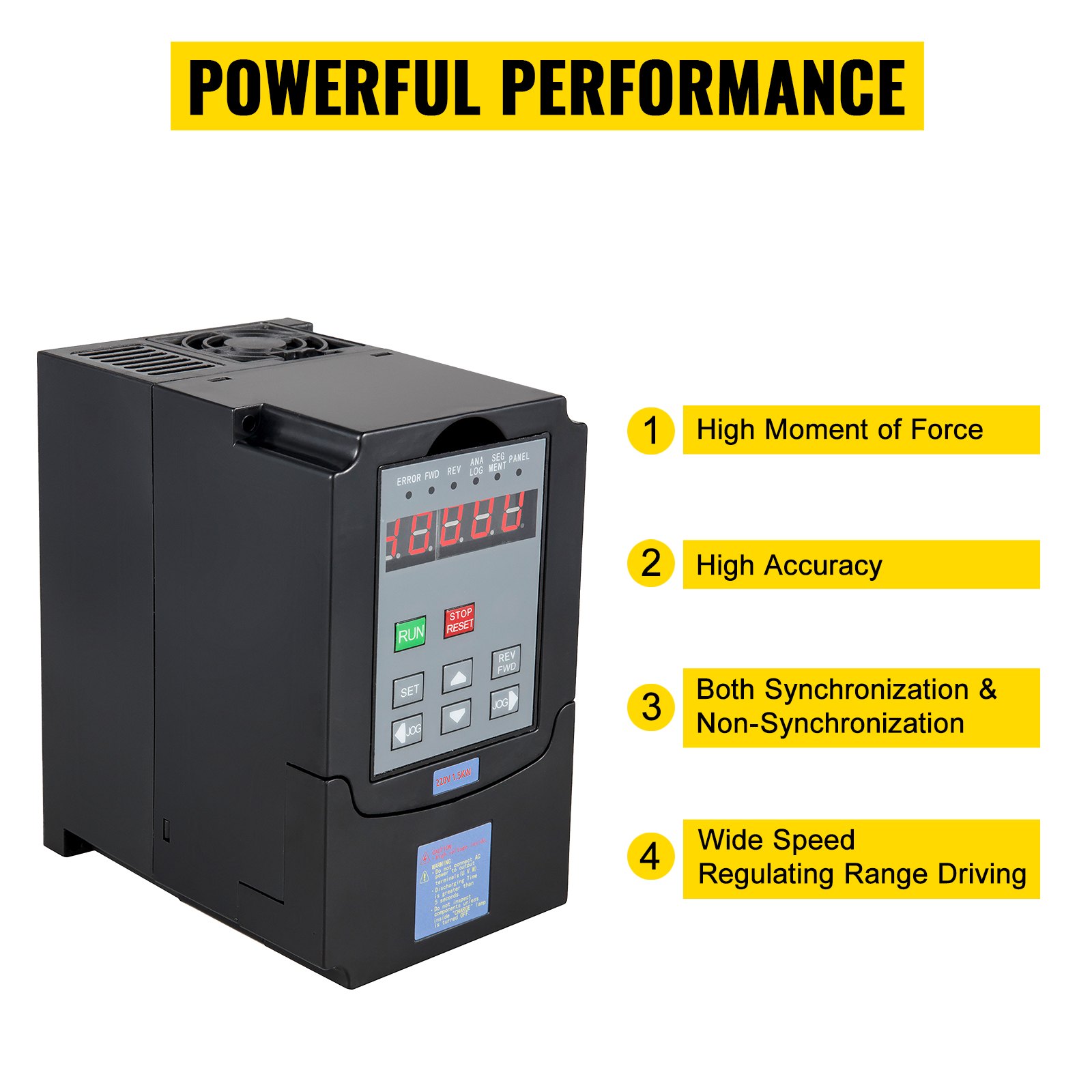 VEVOR VFD Variable Frequency Drive Inverter for Spindle Motor Speed Control 220-250V (5.5KW)