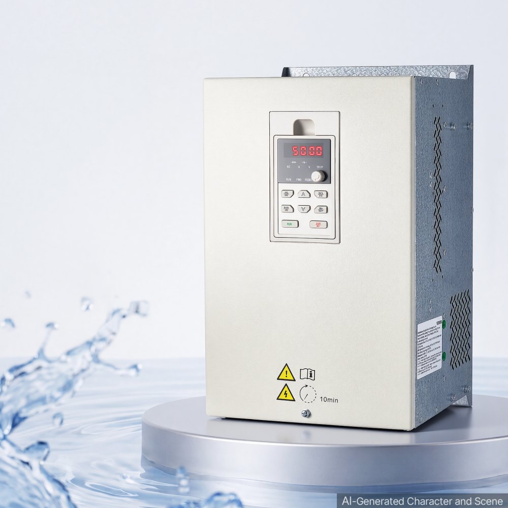 VEVOR 15HP 11KW 50A VFD, Single/3-Phase 220V Input to 3-Phase 220V Output, 0–2000Hz Variable Frequency Drive, Built-in PID for Constant Pressure Water Supply, Precision Motor Speed Control