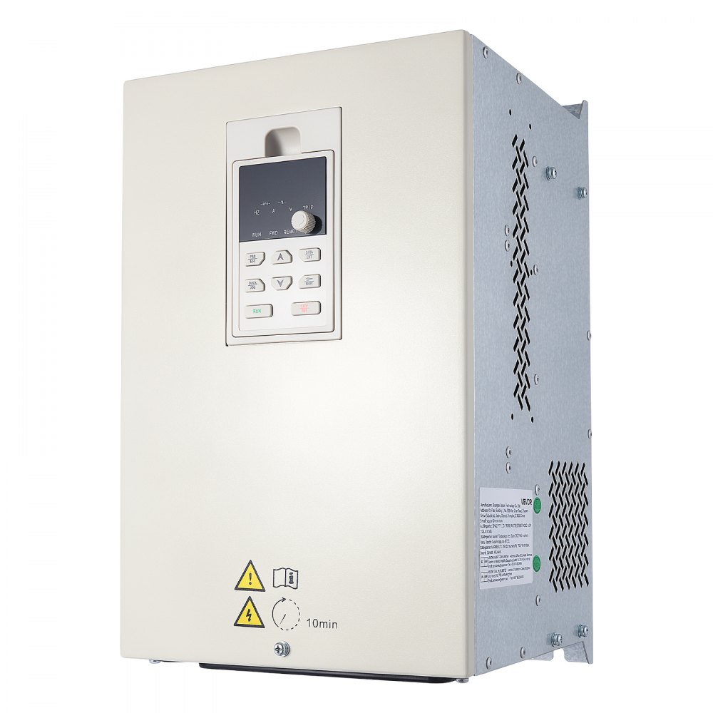 VEVOR 15HP 11KW 50A VFD, Single/3-Phase 220V Input to 3-Phase 220V Output, 0–2000Hz Variable Frequency Drive, Built-in PID for Constant Pressure Water Supply, Precision Motor Speed Control