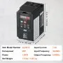 VEVOR VFD 2HP, 1.5KW, 7.5A, 1 or 3 Phase 220V Input to 3 Phase 220V Output Variable Frequency Drive, 40-60Hz Input, 0-400Hz Output VFD for Spindle Motor CNC Speed Control