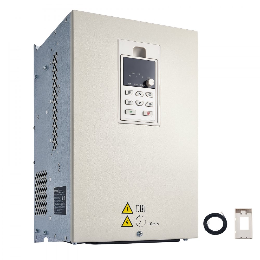 Variador de frecuencia VEVOR de 20 HP, 15 kW, 68,5 A, entrada monofásica/trifásica de 220 V a salida trifásica de 220 V, rango de frecuencia de 0 a 2000 Hz, PID integrado para suministro de agua a presión constante, control preciso de la velocidad del motor.
