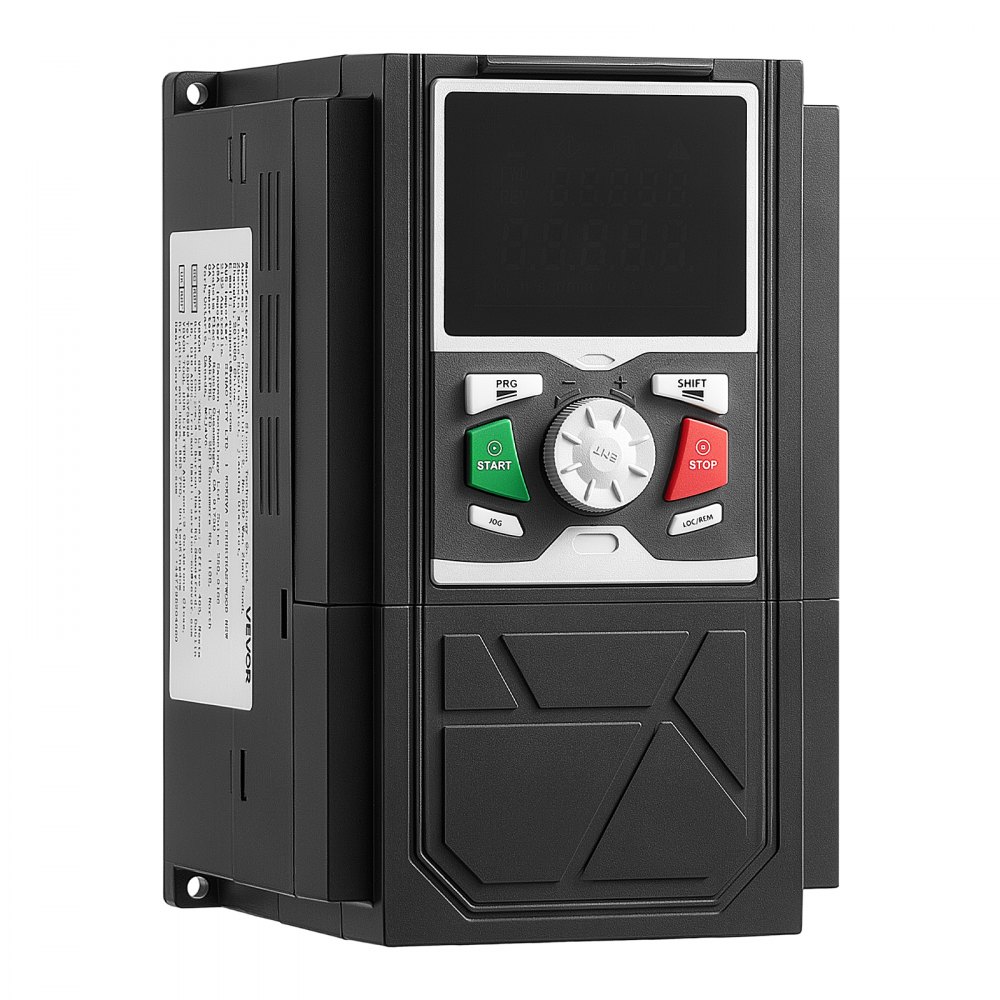 Variador de frecuencia VEVOR de 3 HP, 2,2 kW, 5,8 A, entrada/salida trifásica CA 480 V, salida trifásica a trifásica, VFD de 0 a 500 Hz, modos de control V/F SVC para un control preciso de la velocidad del motor.