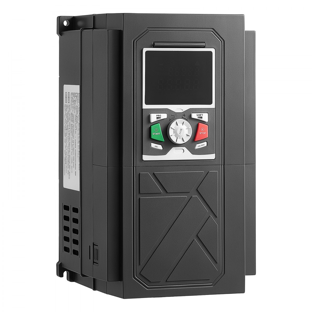 Variador de frecuencia VEVOR de 10 HP, 7,5 kW, 20,5 A, entrada/salida trifásica CA 480 V, salida trifásica a trifásica, VFD de 0 a 500 Hz, modos de control V/F SVC para un control preciso de la velocidad del motor.