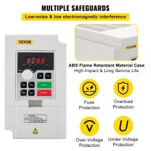 VEVOR Variable Frequency Drive, AC 220V Input 3KW Variable Frequency CNC Drive Inverter Converter, VFD 4HP 1 or 3 Phase Input, 3 Phase Output, CNC Motor Inverter Converter for Motor Speed Control