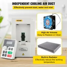 VEVOR Variable Frequency Drive, AC 220V Input 3KW Variable Frequency CNC Drive Inverter Converter, VFD 4HP 1 or 3 Phase Input, 3 Phase Output, CNC Motor Inverter Converter for Motor Speed Control