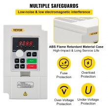VEVOR Variable Frequency Drive, AC 220V Input 3KW Variable Frequency CNC Drive Inverter Converter, VFD 4HP 1 or 3 Phase Input, 3 Phase Output, CNC Motor Inverter Converter for Motor Speed Control