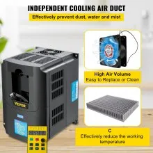 VEVOR Variable Frequency Drive, AC 220V Input 4KW Variable Frequency CNC Drive Inverter Converter, VFD 5.5HP 1 or 3 Phase Input, 3 Phase Output, CNC Motor Inverter Converter for Motor Speed Control