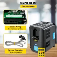 VEVOR Variable Frequency Drive, AC 220V Input 4KW Variable Frequency CNC Drive Inverter Converter, VFD 5.5HP 1 or 3 Phase Input, 3 Phase Output, CNC Motor Inverter Converter for Motor Speed Control