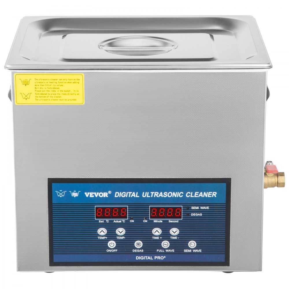 VEVOR Ultrasonic Cleaner Dual Frequency Ultrasonic Cleaning Machine with Heater Jewelry Cleaner for Parts Jewelry Eyeglass Ring Denture Record Circuit Board 28/40KHz (10L)