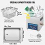 VEVOR 10L Ultrasonic Cleaner Dual Frequency Ultrasonic Cleaning Machine with Heater Jewelry Cleaner for Parts Jewelry Eyeglass Ring Denture Record Circuit Board 28/40KHz