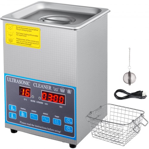 2l Ultrasonic Cleaner 28/40khz Degas Semiwave Stainless Steel Heater W/timer Lab
