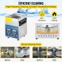 2l Ultrasonic Cleaner 28/40khz Degas Semiwave Stainless Steel Heater W/timer Lab