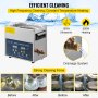 Dual Frequency 6L Ultrasonic Cleaner with Heater for Parts Jewelry Eyeglass Ring Denture Record Circuit Board 28/40KHz