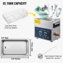 Dual Frequency 6L Ultrasonic Cleaner with Heater for Parts Jewelry Eyeglass Ring Denture Record Circuit Board 28/40KHz